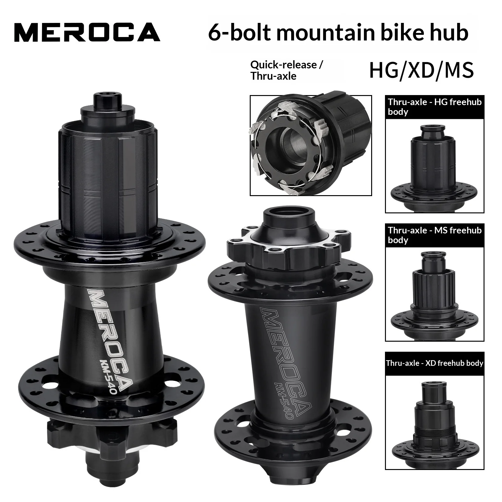 120 Sounds MEROCA Mountain Bike Hub With 4 Bearings Quick-release Barrel Axle Disc Brake Six-claw HG/MS/XD
120 Sounds MEROCA Mountain Bike Hub With 4 Bearings Quick-release Barrel Axle Disc Brake Six-claw HG/MS/XD