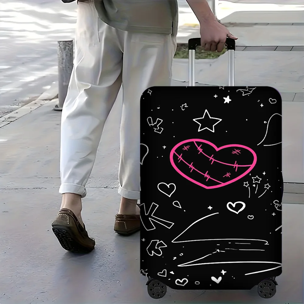 1PC Hand-painted pink heart-shaped luggage cover for luggage sizes 18-32 inches; a dustproof and stretchy travel accessory wi
1PC Hand-painted pink heart-shaped luggage cover for luggage sizes 18-32 inches; a dustproof and stretchy travel accessory wi