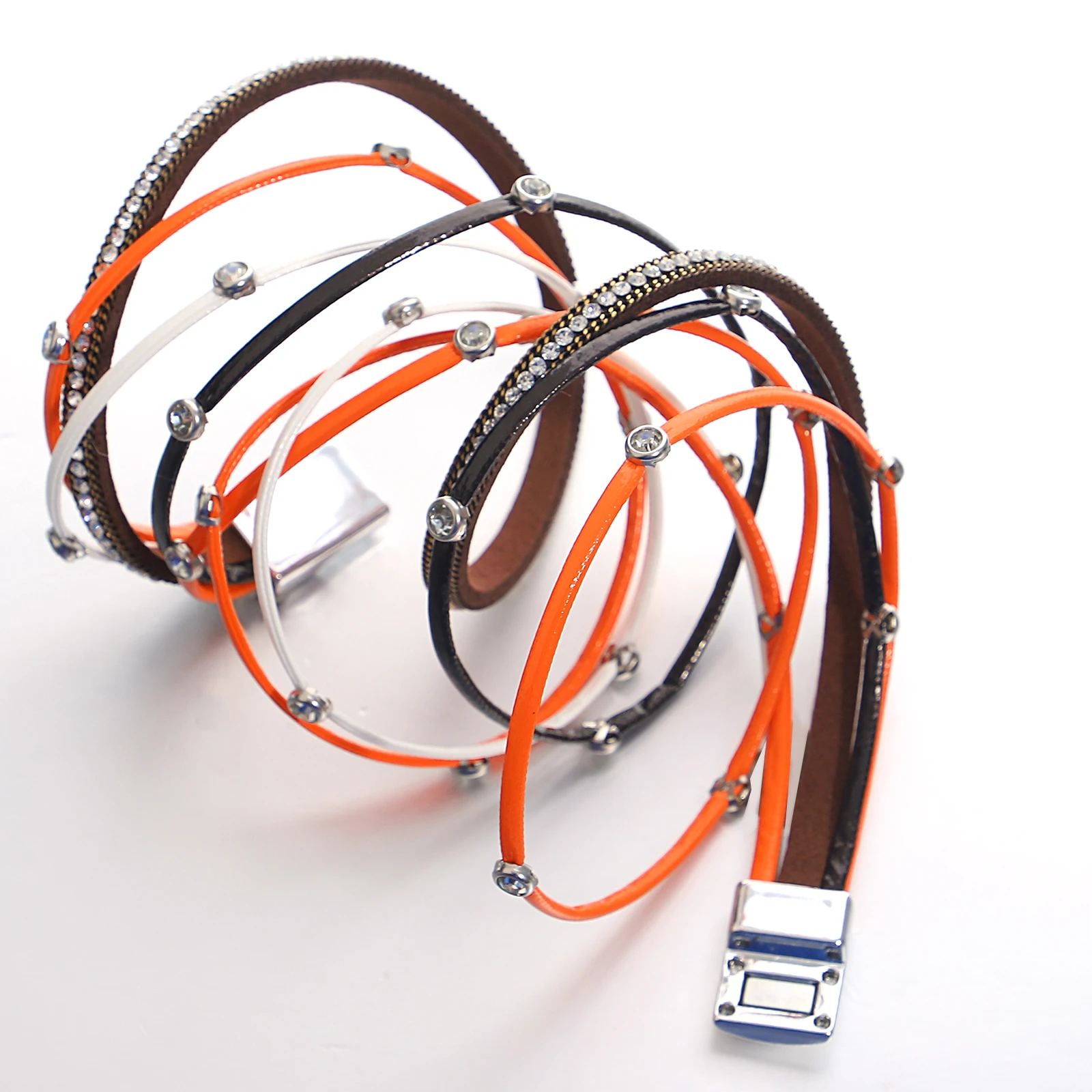 Amorcome Long Multilayer Wide Bracelet for Women Rhinestone Orange White Brown Leather Bracelets Fashion Magnet Buckle Jewelry
Amorcome Long Multilayer Wide Bracelet for Women Rhinestone Orange White Brown Leather Bracelets Fashion Magnet Buckle Jewelry