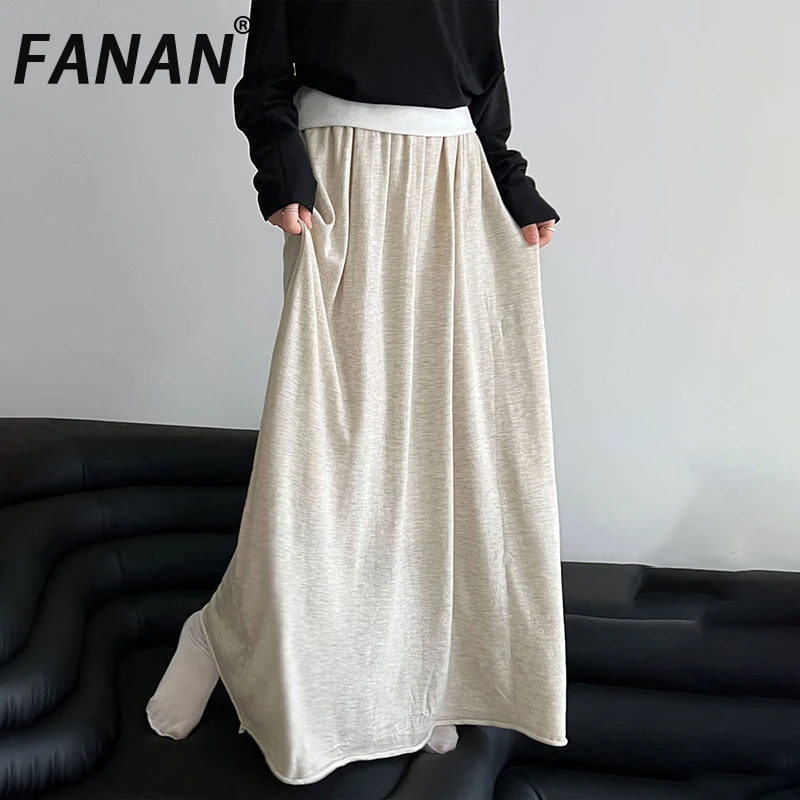 FANAN Elastic High Waist Straight Skirts For Women Solid Office Lady Loose Skirt Elegant Female Clothing 2025 Autumn New Fashion
FANAN Elastic High Waist Straight Skirts For Women Solid Office Lady Loose Skirt Elegant Female Clothing 2025 Autumn New Fashion