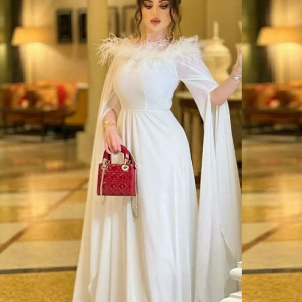 Mignon Chiffon A-line Scoop Neckline Prom Gown Floor-length Formal Ruffle Feathers Elegant Evening Party Dress for Women 2023
Mignon Chiffon A-line Scoop Neckline Prom Gown Floor-length Formal Ruffle Feathers Elegant Evening Party Dress for Women 2023