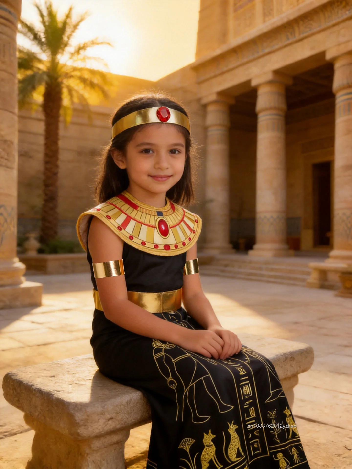 Chicas Cleopatra Costume Halloween Egyptian Queen Princess Cosplay Dress Sleeveless Gown with Neckwear Belt Wrist Bands Headband
Chicas Cleopatra Costume Halloween Egyptian Queen Princess Cosplay Dress Sleeveless Gown with Neckwear Belt Wrist Bands Headband