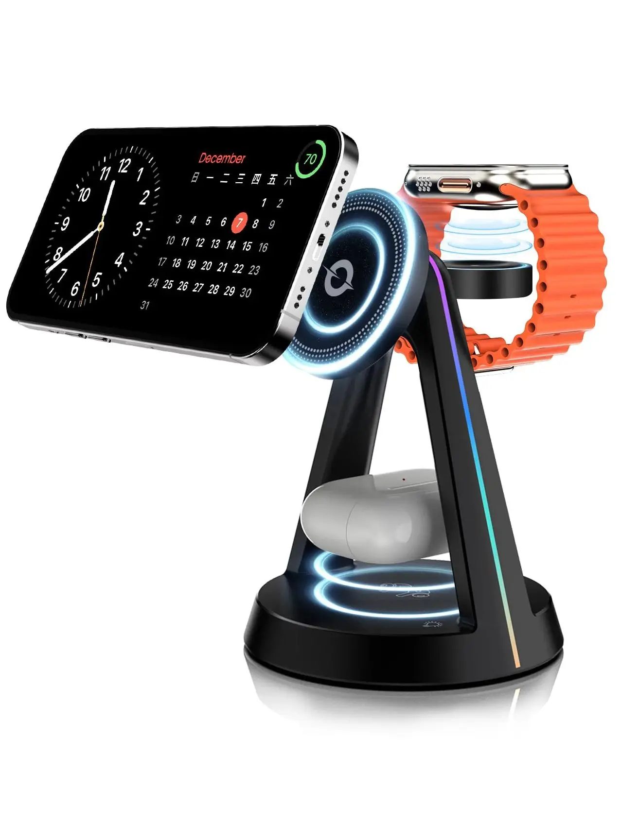 Подставка для беспроводной зарядки 3 в 1 для iPhone 16 15 14 13 12 Держатель станции быстрой зарядки для Apple Watch 10 9 8 7 6 5 для Airpods
Подставка для беспроводной зарядки 3 в 1 для iPhone 16 15 14 13 12 Держатель станции быстрой зарядки для Apple Watch 10 9 8 7 6 5 для Airpods