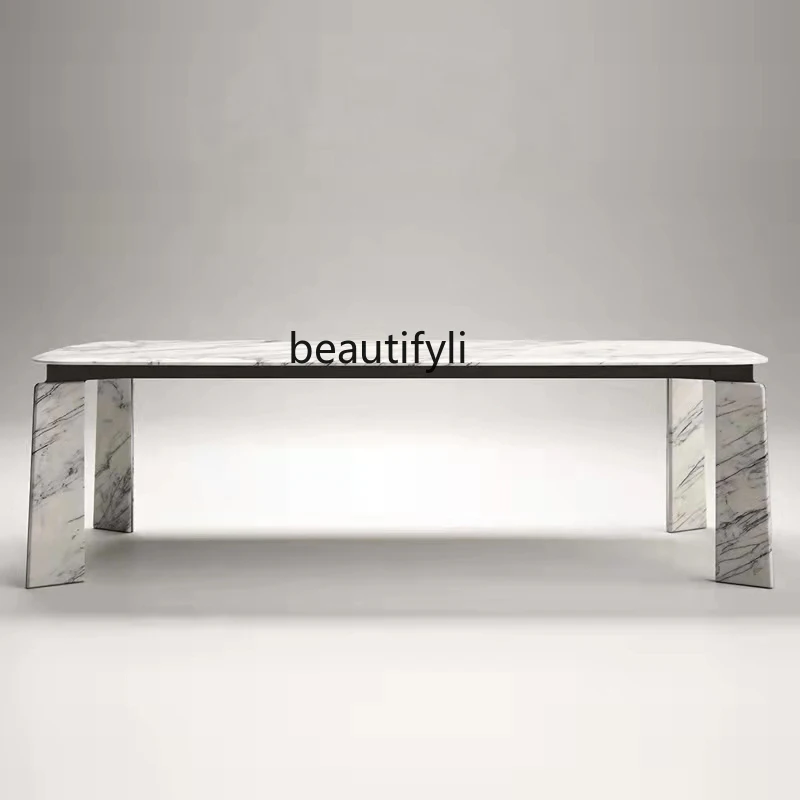 Natural Marble Dining-Table Italian Modern Simple and Light Luxury Stainless Steel Stone Square Dining Table Ellipse
Natural Marble Dining-Table Italian Modern Simple and Light Luxury Stainless Steel Stone Square Dining Table Ellipse
