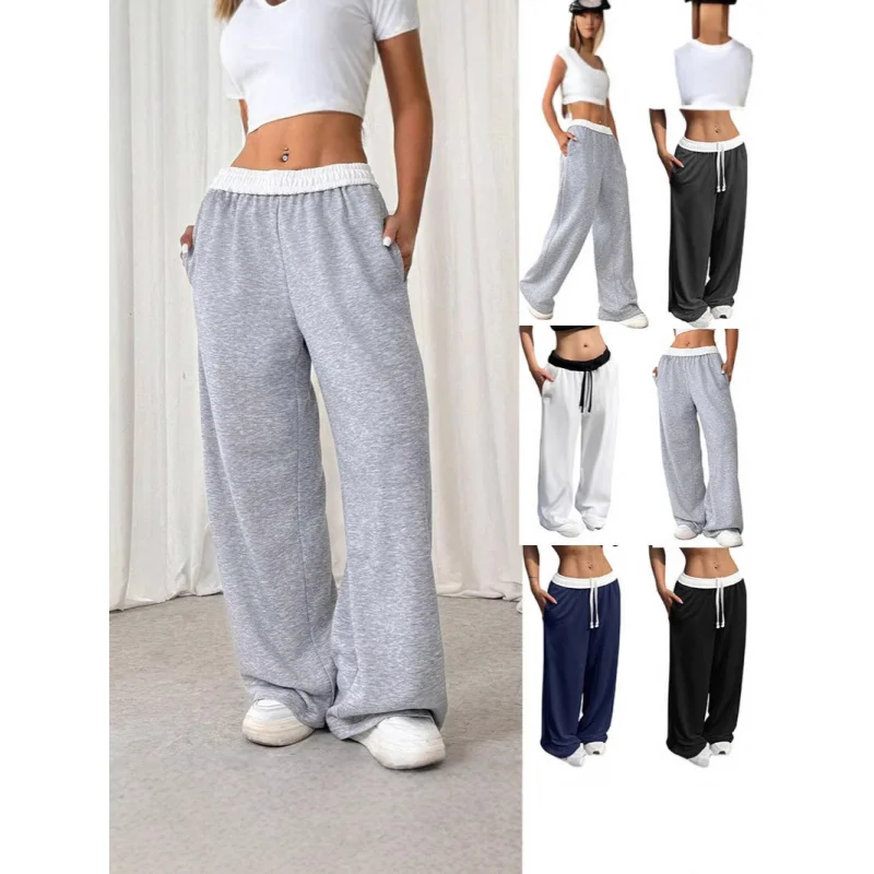 New European and American Women's Clothing Autumn New Waist Contrast Color Loose Straight All-Matching Casual Pants
New European and American Women's Clothing Autumn New Waist Contrast Color Loose Straight All-Matching Casual Pants