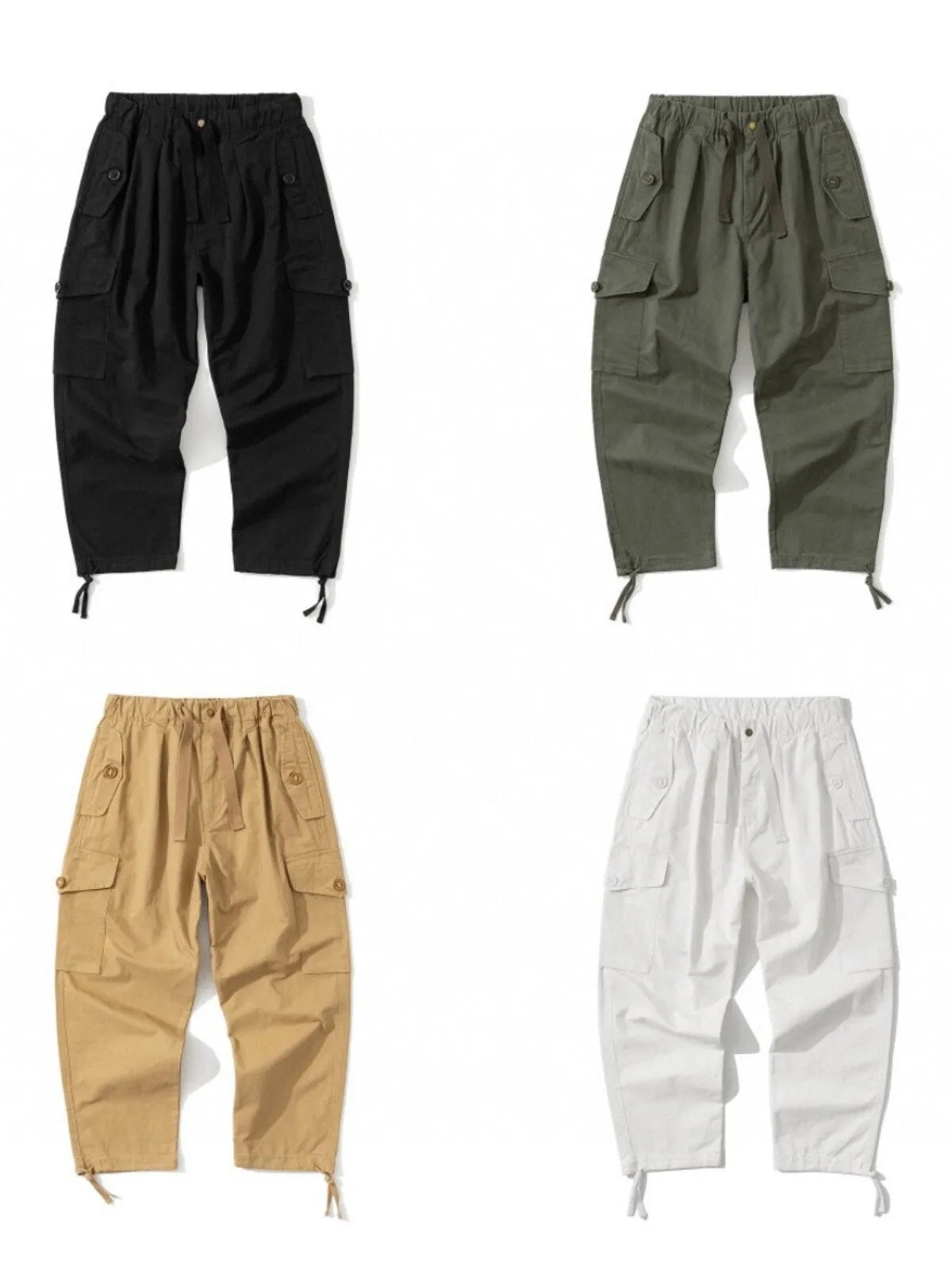 Japanese Retro Fashion Washed Vintage Multi Pocket Loose Micro Tapered Pants for Men and Women
Japanese Retro Fashion Washed Vintage Multi Pocket Loose Micro Tapered Pants for Men and Women
