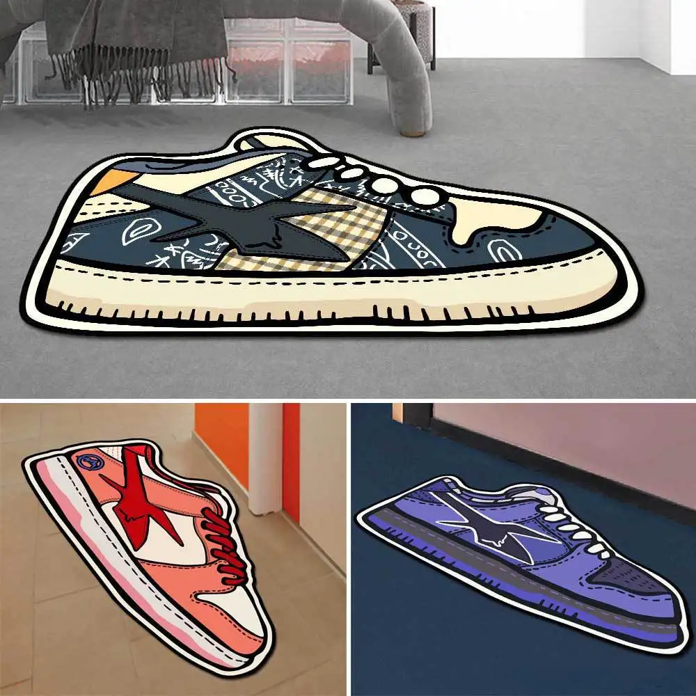 Shaped Irregular Bedroom Decoration Cartoon Living Room Carpet Sneakers Shape Crystal Velvet Carpet Soft Bedroom Doormat
Shaped Irregular Bedroom Decoration Cartoon Living Room Carpet Sneakers Shape Crystal Velvet Carpet Soft Bedroom Doormat