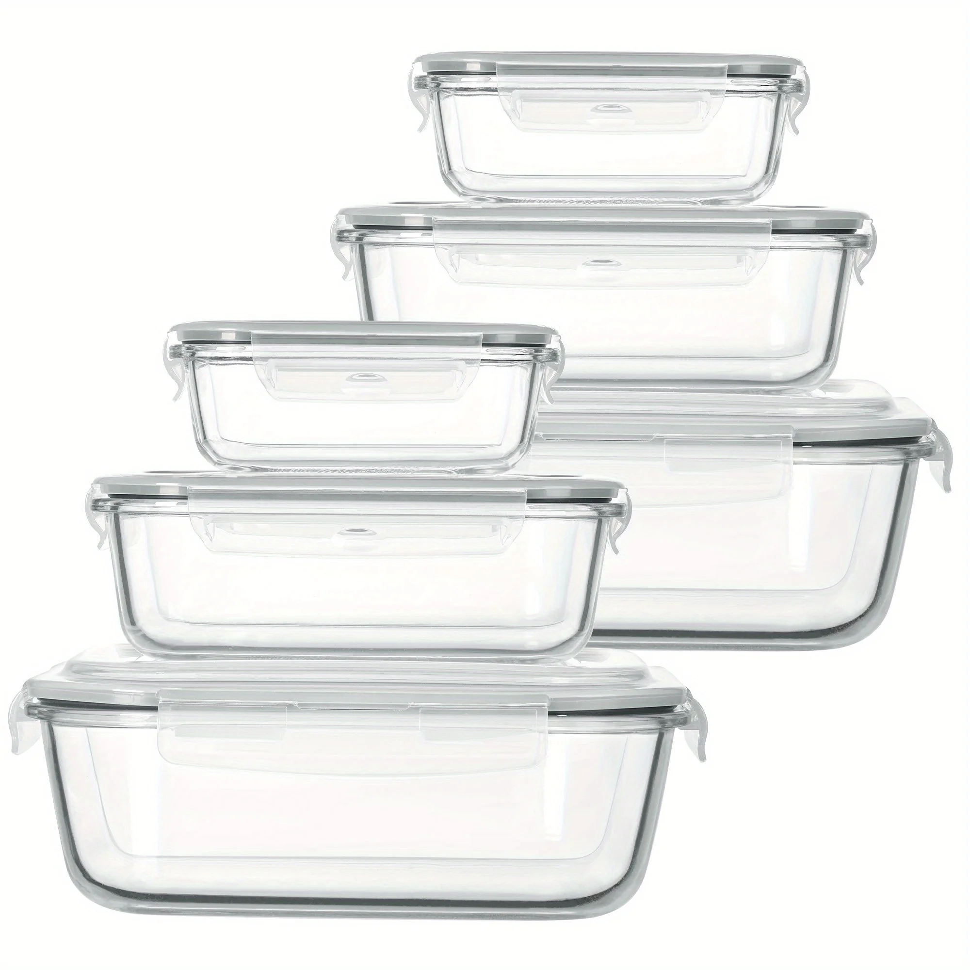 6 Pack Meal Prep Container Set, Airtight Lunch Boxes with Snap Locking Lids, 2.26L/ 76oz Extra Large Glass Food Storage Containers with Lids, for Microwave, Oven, Freezer, Dishwasher
6 Pack Meal Prep Container Set, Airtight Lunch Boxes with Snap Locking Lids, 2.26L/ 76oz Extra Large Glass Food Storage Containers with Lids, for Microwave, Oven, Freezer, Dishwasher