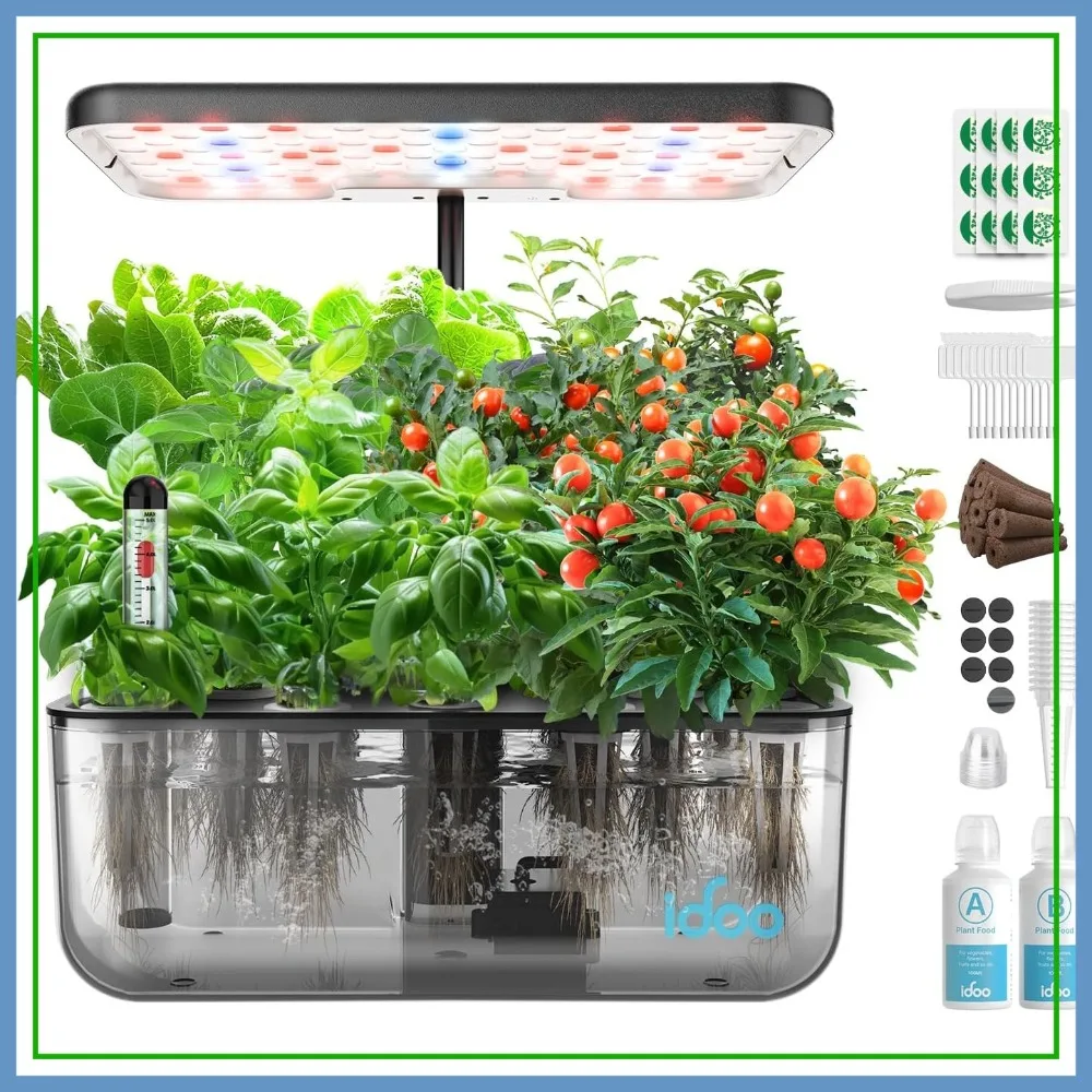 12 Pods Indoor LED Hydroponic System Kit, Transparent, 5L, Self Watering, Gifts for Mom, House Warming, Indoor Herb Garden
12 Pods Indoor LED Hydroponic System Kit, Transparent, 5L, Self Watering, Gifts for Mom, House Warming, Indoor Herb Garden