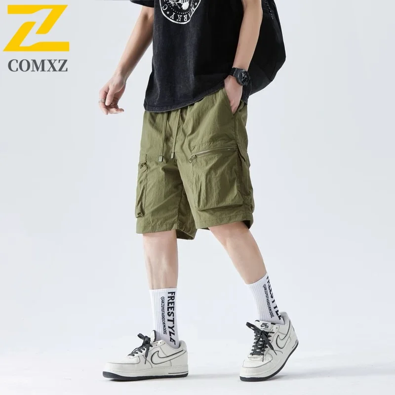 Летние мужские рабочие шорты из ледяного шелка, уличные свободные дышащие быстросохнущие спортивные шорты, шорты в стиле ретро с несколькими карманами на молнии и шнурком 
Летние мужские рабочие шорты из ледяного шелка, уличные свободные дышащие быстросохнущие спортивные шорты, шорты в стиле ретро с несколькими карманами на молнии и шнурком