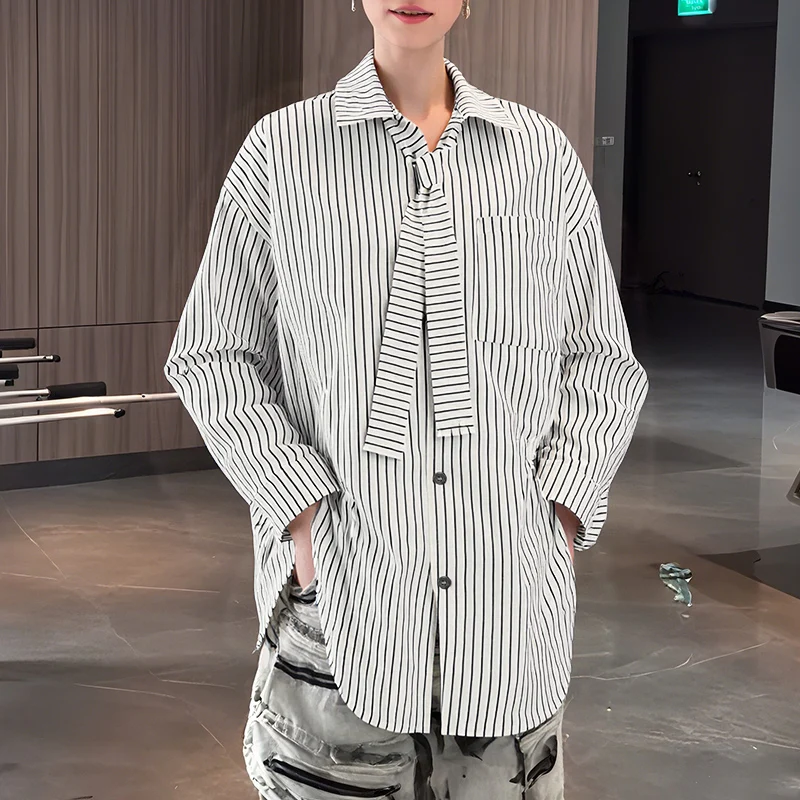 INCERUN Men Striped Shirt Lapel Long Sleeve Casual Men Clothing With Tie Streetwear Loose Korean Style 2025 Fashion Male Shirts
INCERUN Men Striped Shirt Lapel Long Sleeve Casual Men Clothing With Tie Streetwear Loose Korean Style 2025 Fashion Male Shirts