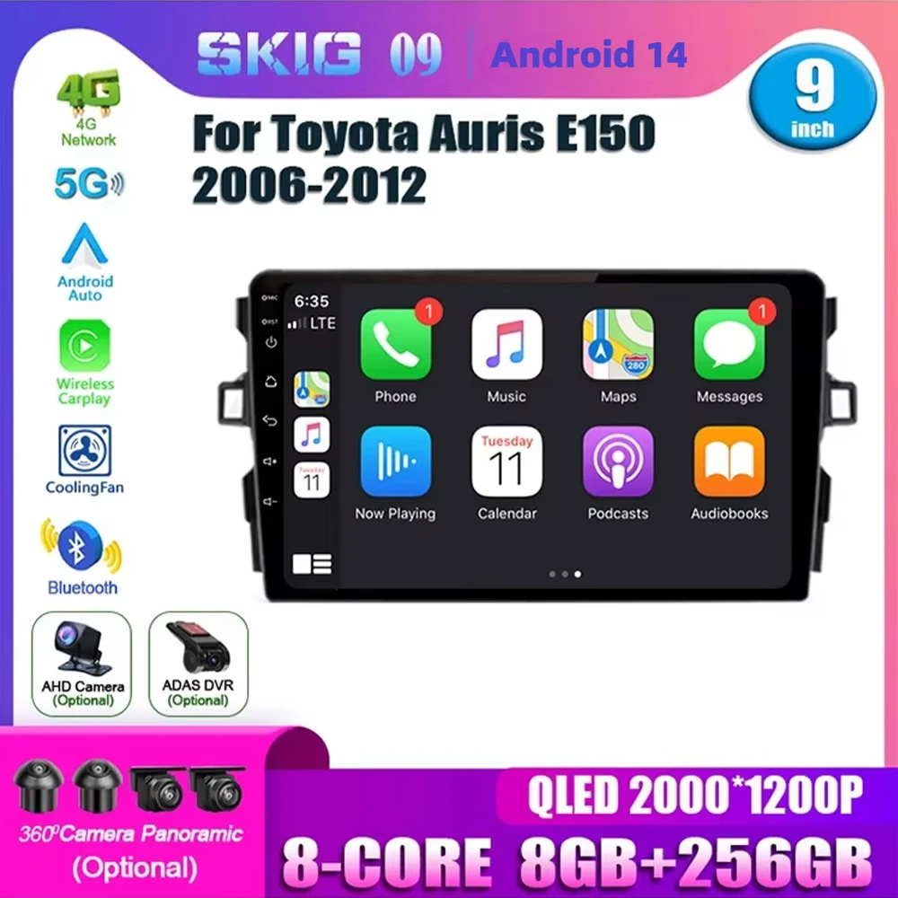 Car Radio Multimedia 4G GPS For Toyota Auris E150 2006-2012 Android 14 Navigation Multimedia Wireless BT Carplay Touch Screen
Car Radio Multimedia 4G GPS For Toyota Auris E150 2006-2012 Android 14 Navigation Multimedia Wireless BT Carplay Touch Screen