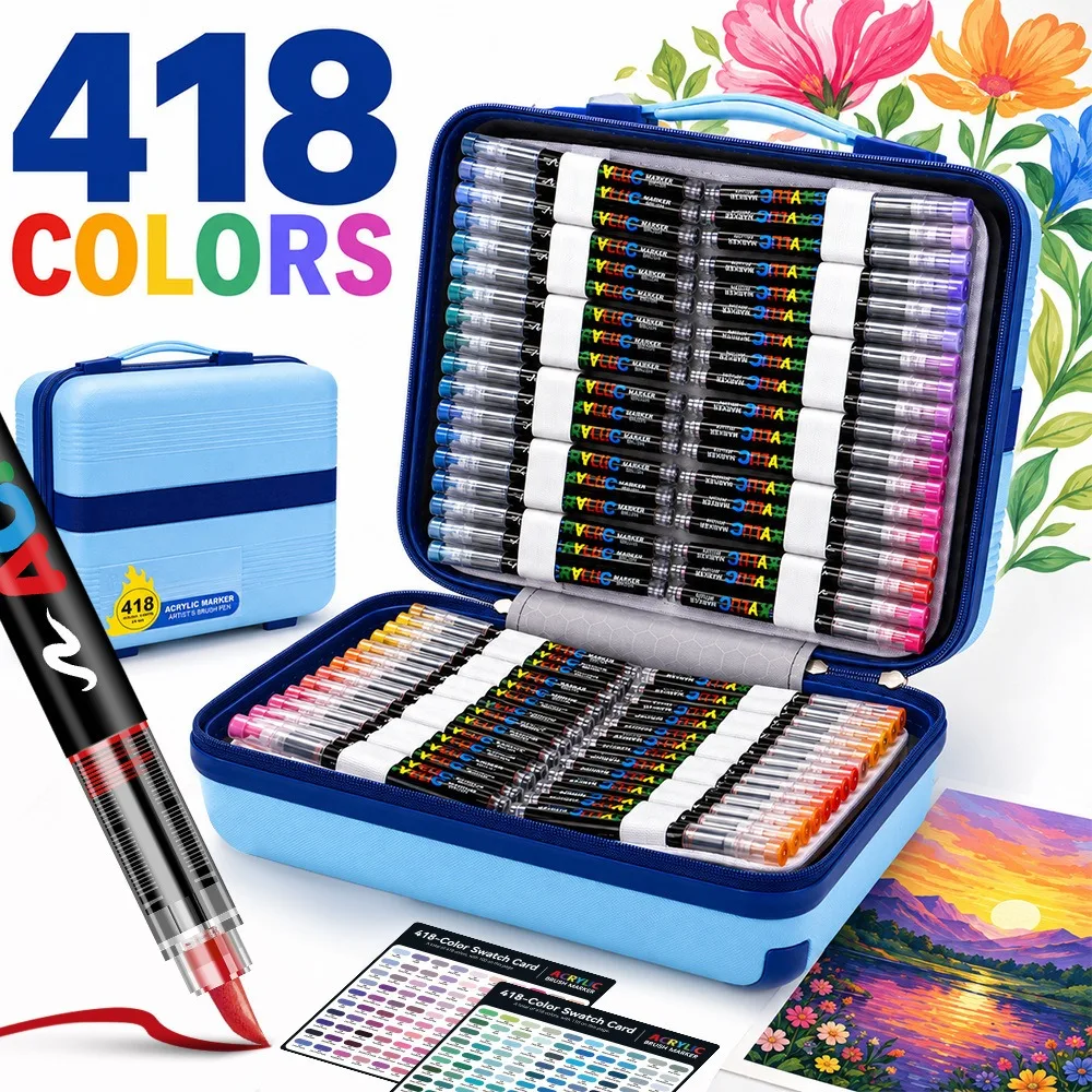 320/418 Colors Acrylic Marker Set Soft-Tip Pens art creation Wood Canvas Glass DIY Painting School Office Supplies PK GUANGNA
320/418 Colors Acrylic Marker Set Soft-Tip Pens art creation Wood Canvas Glass DIY Painting School Office Supplies PK GUANGNA