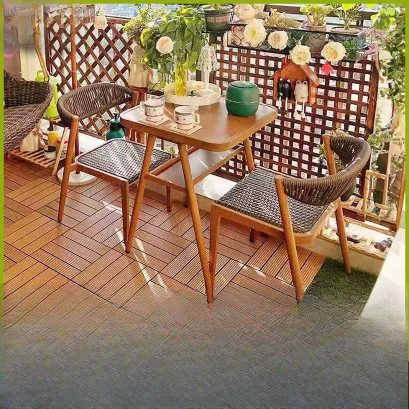 Balcony leisure table and chair combination three-piece tea table small household imitation
Balcony leisure table and chair combination three-piece tea table small household imitation