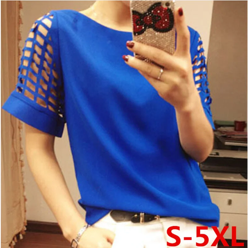 Summer Fashion Women Blouses & Shirts Hollow Out Sleeve Slash Neck Chiffon Blouse Plus Size S-5XL
Summer Fashion Women Blouses & Shirts Hollow Out Sleeve Slash Neck Chiffon Blouse Plus Size S-5XL