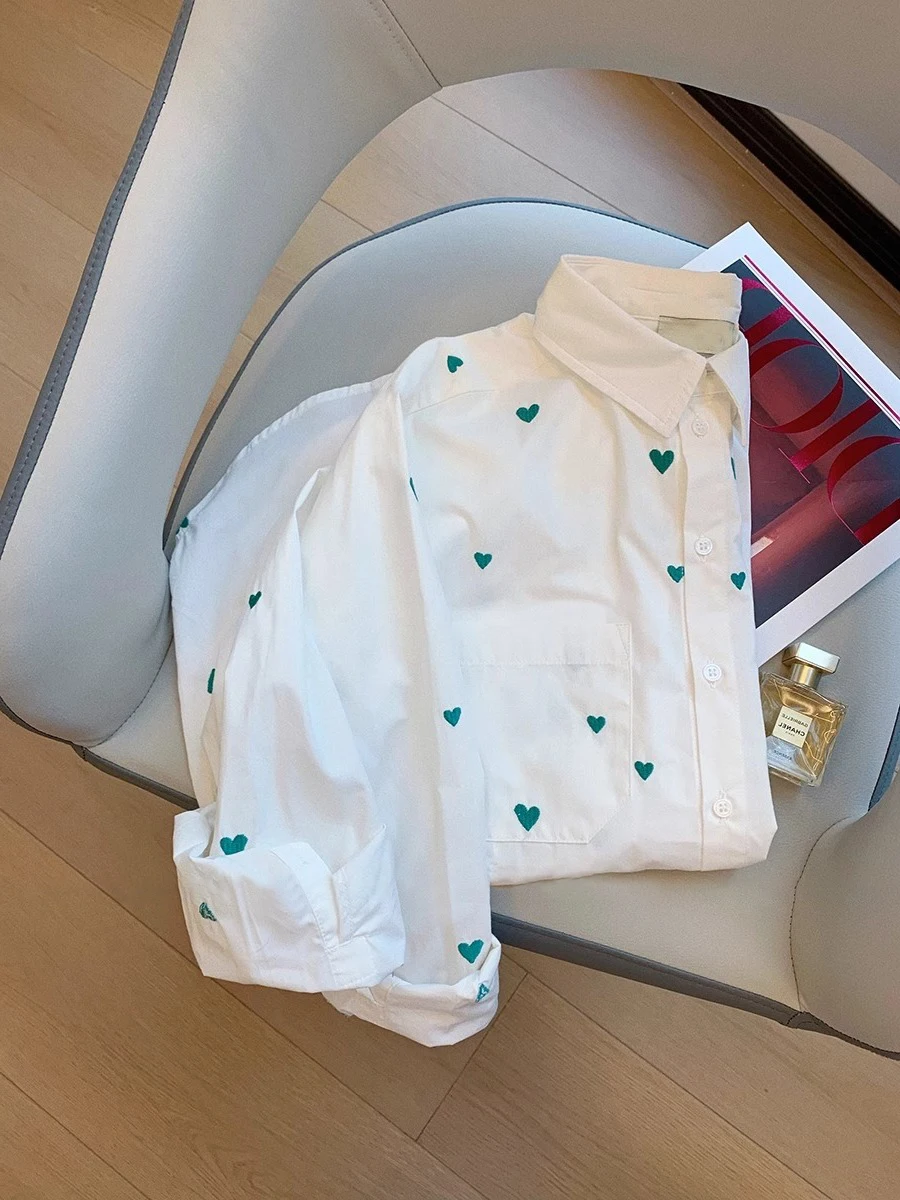 Sweet Heart Print Свободный крой Белый irt Мужчины Женщины Осень Faion Lazy Sle Повседневная одежда irt Long Sve Button up Повседневная одежда
Sweet Heart Print Свободный крой Белый irt Мужчины Женщины Осень Faion Lazy Sle Повседневная одежда irt Long Sve Button up Повседневная одежда