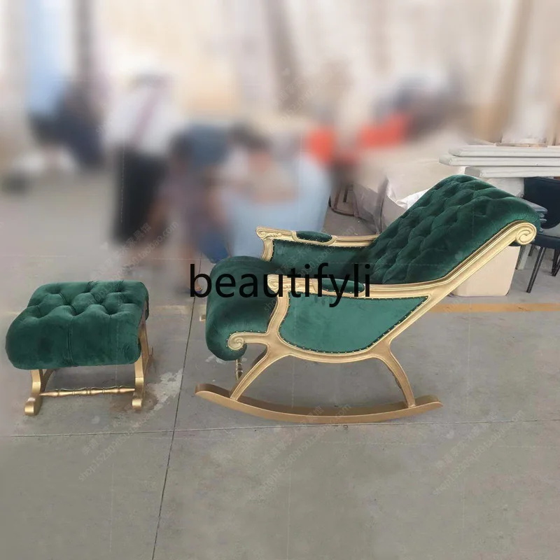 European-style Solid Wood Rocking Chair American-style Living Room Recliner Golden casual Bedroom Balcony Sofa
European-style Solid Wood Rocking Chair American-style Living Room Recliner Golden casual Bedroom Balcony Sofa