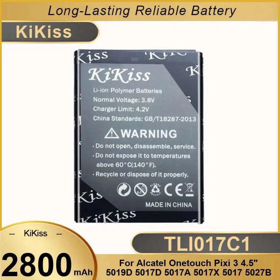 Аккумулятор мобильного телефона TLI017C1 2800 мАч для Alcatel Onetouch Pixi 3 4,5 дюйма 5019D 5017D 5017A 5017X 5017 5027B
Аккумулятор мобильного телефона TLI017C1 2800 мАч для Alcatel Onetouch Pixi 3 4,5 дюйма 5019D 5017D 5017A 5017X 5017 5027B