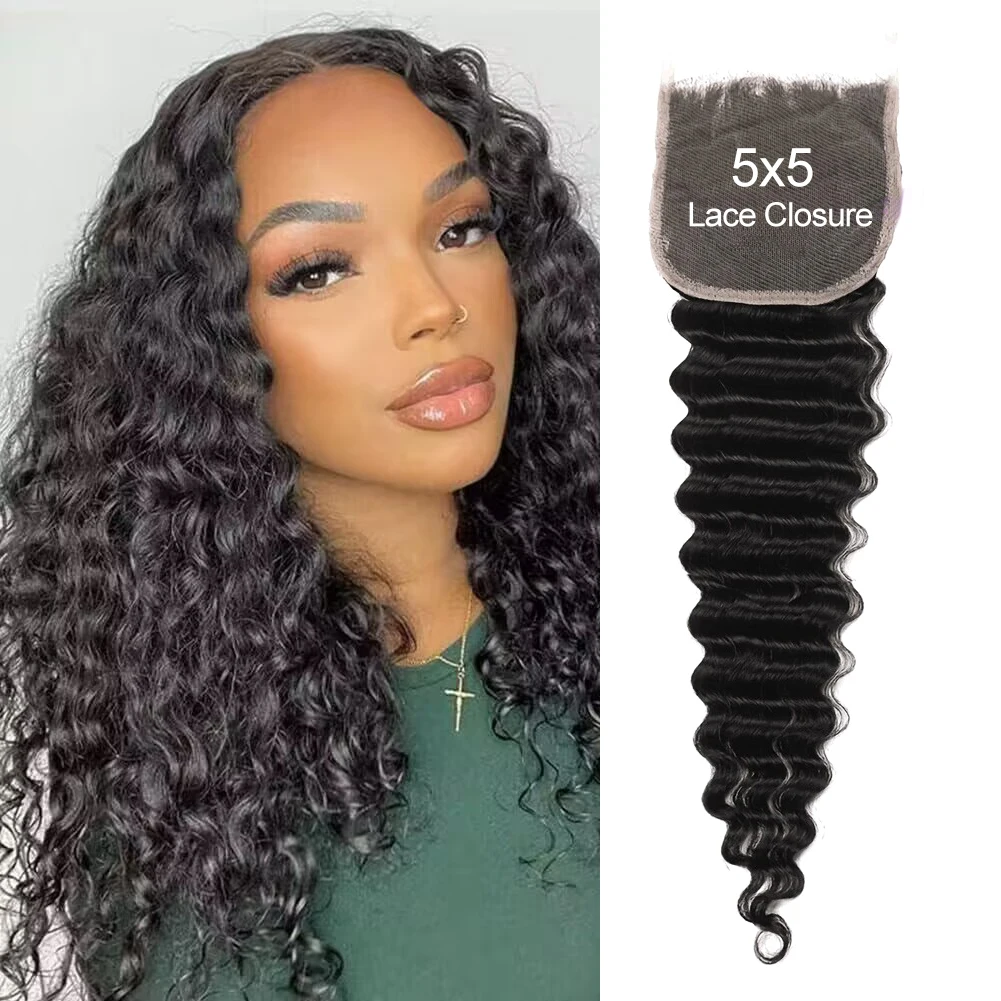5x5 HD Lace Deep Wave Ultra-thin Transparent Lace Closure 12A Brazilian Virgin Human Hair Closure Free Part Pre Plucked Soft
5x5 HD Lace Deep Wave Ultra-thin Transparent Lace Closure 12A Brazilian Virgin Human Hair Closure Free Part Pre Plucked Soft