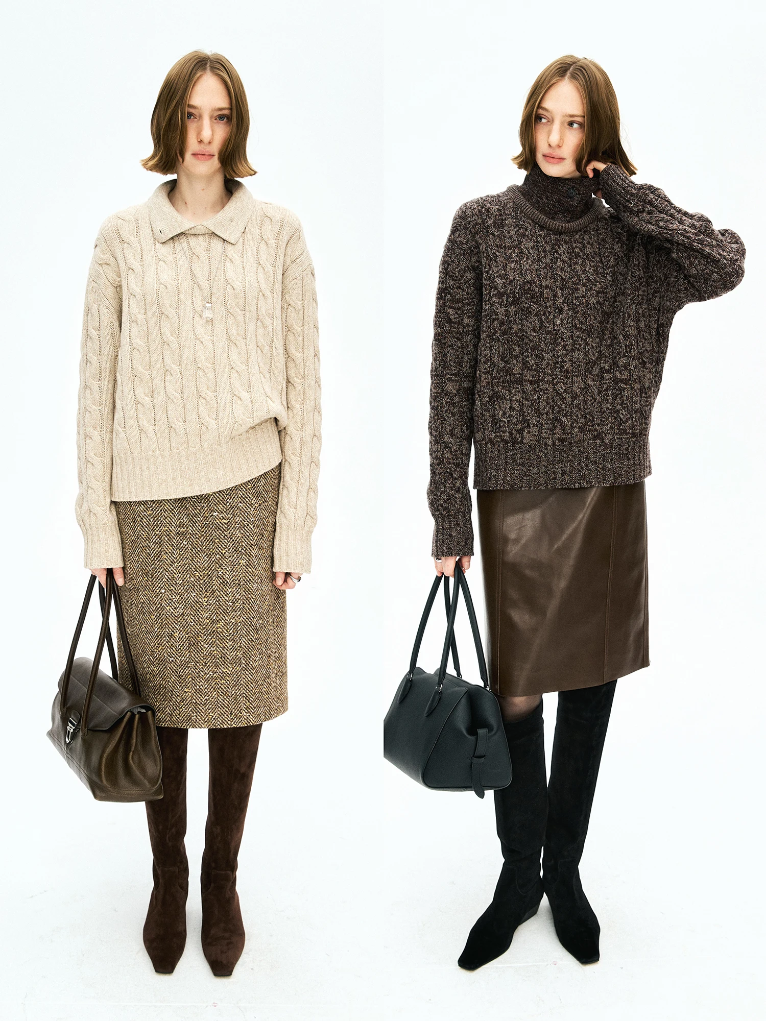 MRS Studios 2ways Wool Camere Knitted Sweater Twist Flower Design Two-Way Collar Loose Fit Long Sve Winter Top for Women
MRS Studios 2ways Wool Camere Knitted Sweater Twist Flower Design Two-Way Collar Loose Fit Long Sve Winter Top for Women