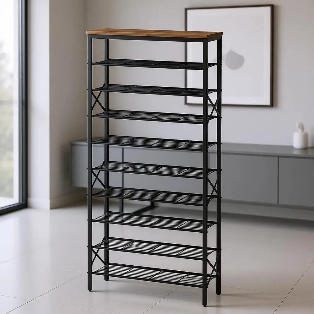 10-Tier Large Shoe Rack Organizer, Holds 40 Pairs, Sturdy Storage for Entryway, Hallway, Closet, Dorm, Rustic Brown
10-Tier Large Shoe Rack Organizer, Holds 40 Pairs, Sturdy Storage for Entryway, Hallway, Closet, Dorm, Rustic Brown