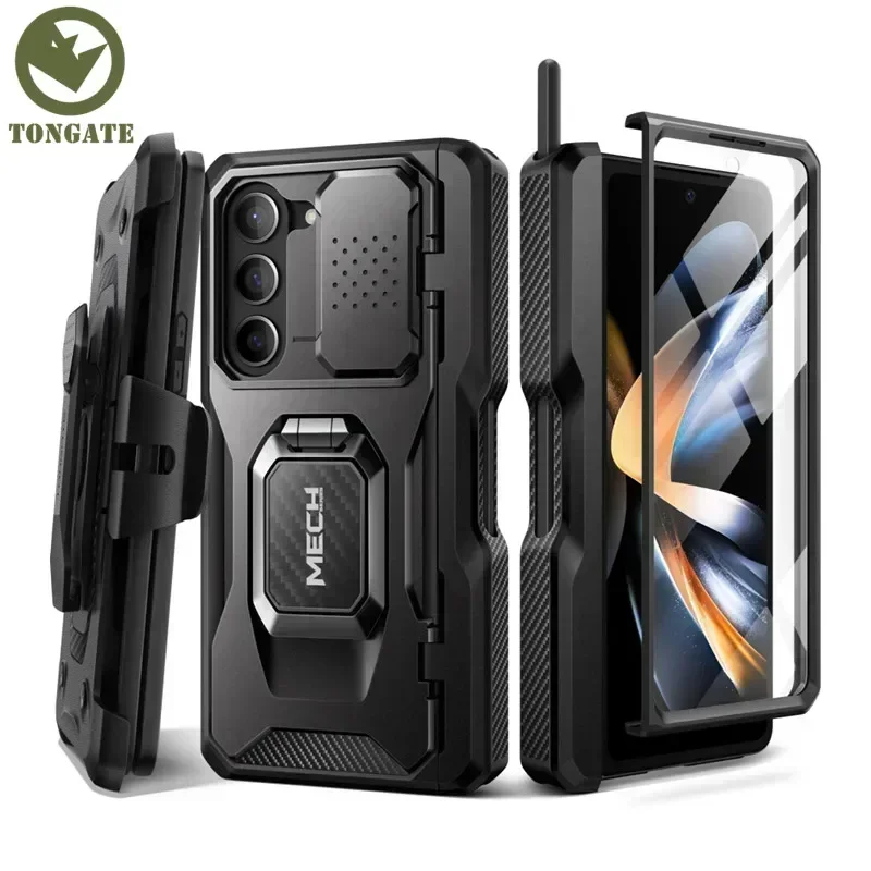 TONGATE for Z Fold 5 Case with Ring Stand, Built-in Z Fold5 S Pen Holder, Shockproof Rugged Phone Case with Screen Protector
TONGATE for Z Fold 5 Case with Ring Stand, Built-in Z Fold5 S Pen Holder, Shockproof Rugged Phone Case with Screen Protector