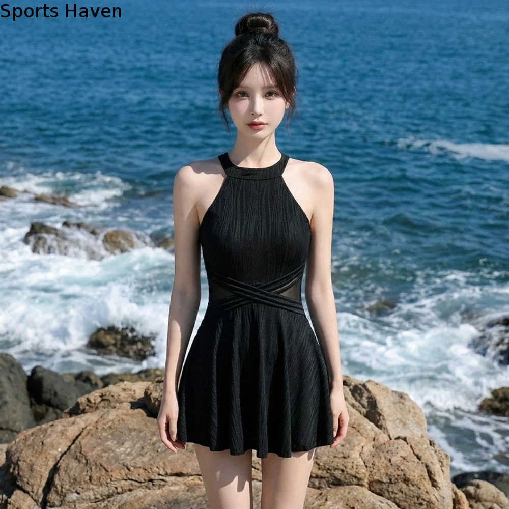 Slim Fit Backless Skirt Swimsuit Sleeveless Beachwear Hanging Neck Swimsuit Fashion Korean Y2k Hot Spring Swimwear Summer Beach
Slim Fit Backless Skirt Swimsuit Sleeveless Beachwear Hanging Neck Swimsuit Fashion Korean Y2k Hot Spring Swimwear Summer Beach