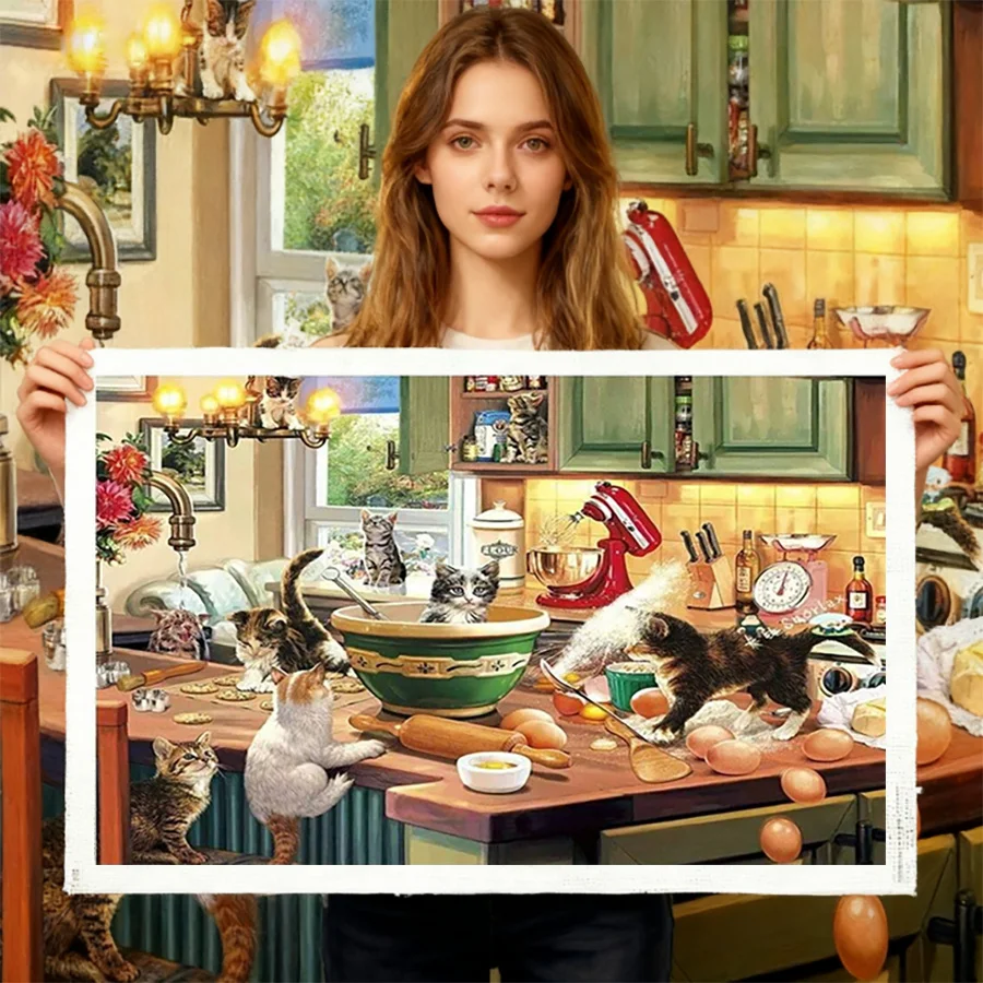2026 New style Kitchen Cats Printed Fabric 11CT Cross-Stitch Kit Embroidery Hobby Sewing Handicraft Home Decor For Adults
2026 New style Kitchen Cats Printed Fabric 11CT Cross-Stitch Kit Embroidery Hobby Sewing Handicraft Home Decor For Adults