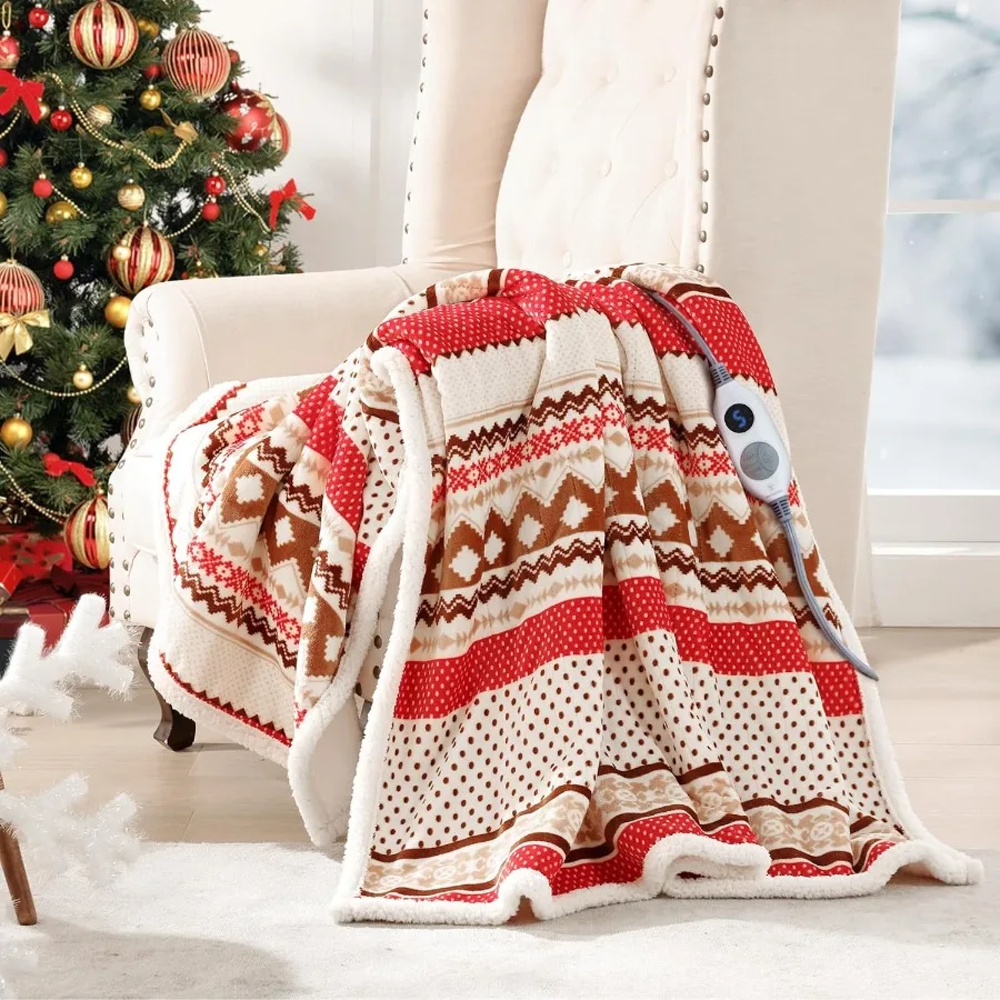 Christmas Heated Throw Blanket Super Soft Flannel to Sherpa Electric Throw with 6 Heating Levels and 2-10 Hours Auto Off Fast H
Christmas Heated Throw Blanket Super Soft Flannel to Sherpa Electric Throw with 6 Heating Levels and 2-10 Hours Auto Off Fast H
