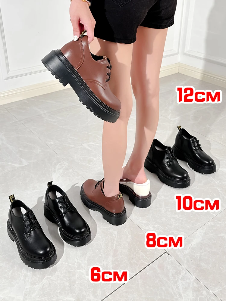 ZJR 6-12cm Women Increasing Shoes Chunky Platform Derby Shoes Genuine Leather Black Loafers Wedge Invisable Lift Shoes
ZJR 6-12cm Women Increasing Shoes Chunky Platform Derby Shoes Genuine Leather Black Loafers Wedge Invisable Lift Shoes