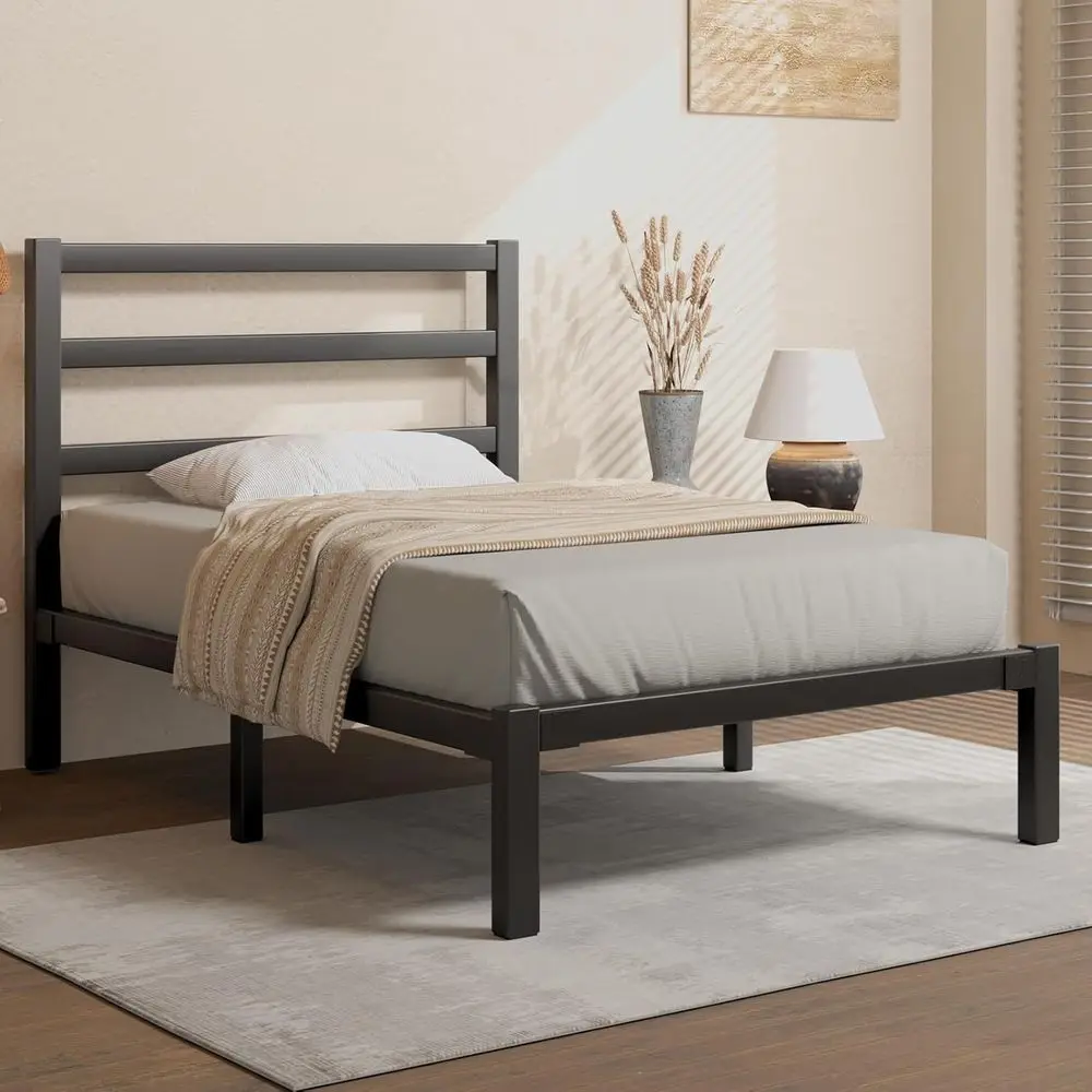 Twin Size Bed e, Metal Platorm Bed e with board and ootboard, Underbed Storage Space, No Box Spring Needed, Easy Assembl
Twin Size Bed e, Metal Platorm Bed e with board and ootboard, Underbed Storage Space, No Box Spring Needed, Easy Assembl