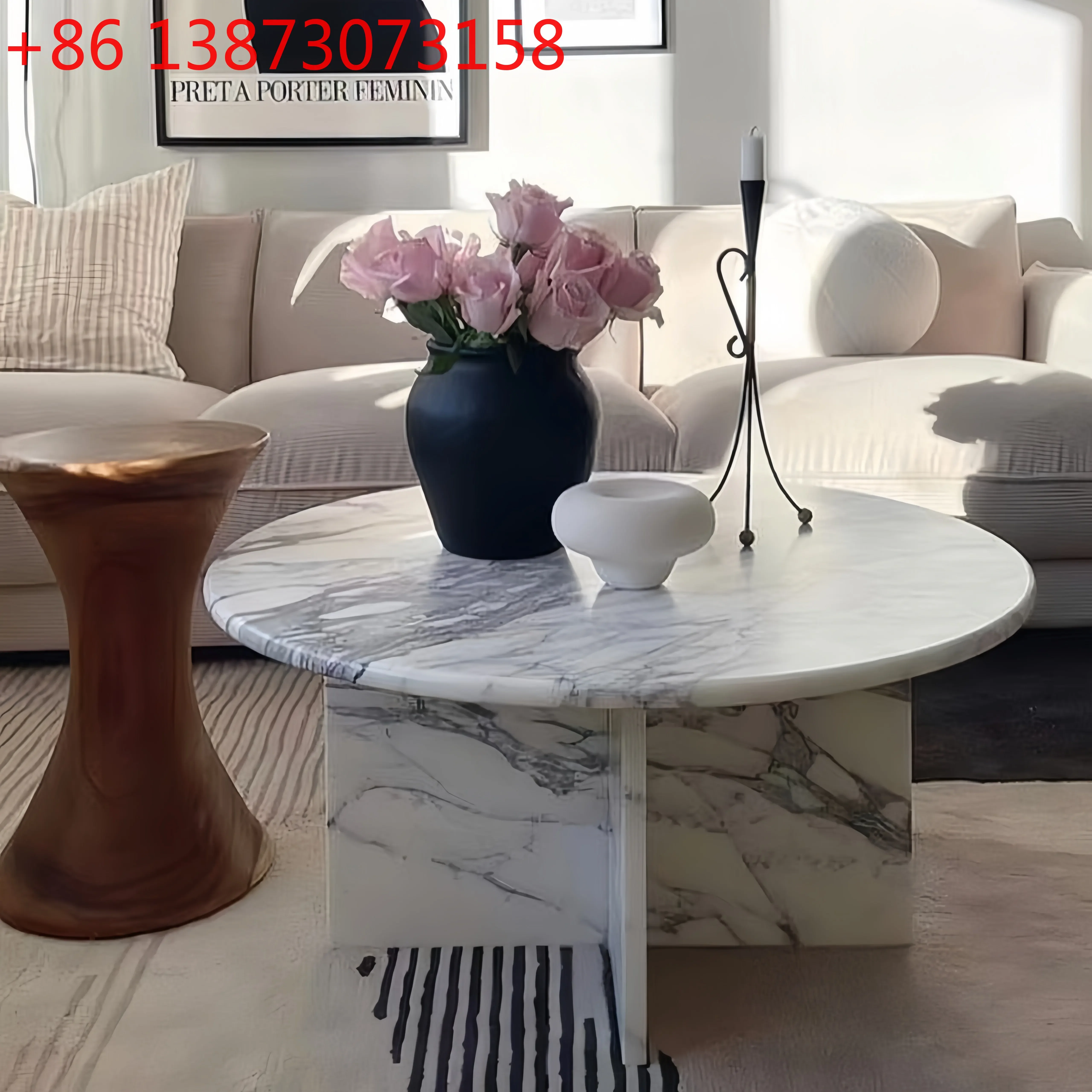 French marble retro medieval cream style Nordic ins round coffee table
French marble retro medieval cream style Nordic ins round coffee table