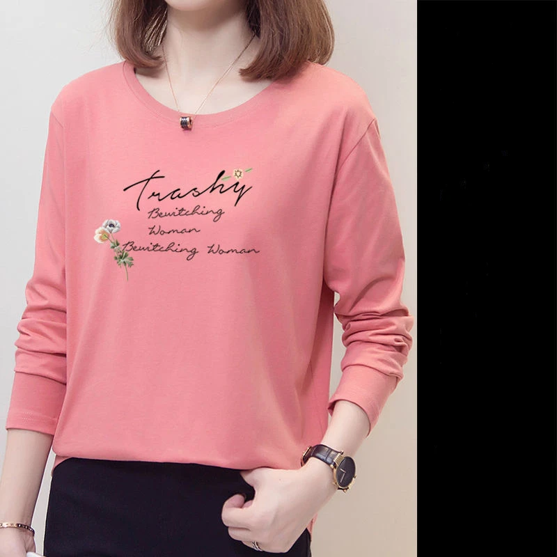New Spring and Autumn Women's Solid Color O-Neck Long Sleeve Loose Thin Pullovers Printed Letter Classic Trendy Comfortable Tops
New Spring and Autumn Women's Solid Color O-Neck Long Sleeve Loose Thin Pullovers Printed Letter Classic Trendy Comfortable Tops