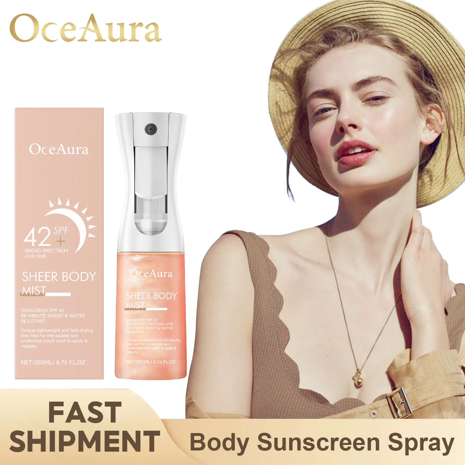 200ml Sunscreen Spray Body UV Protection Anti Oxidant Aging Lasting Solar Isolation Oil-Control Waterproof Sun Block Skin Care
200ml Sunscreen Spray Body UV Protection Anti Oxidant Aging Lasting Solar Isolation Oil-Control Waterproof Sun Block Skin Care