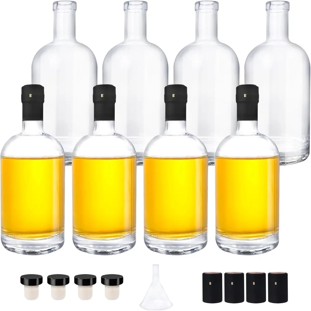 8 Pack 16oz Clear Glass Bottles with Cork Lids and PVC Shrink Capsules, 500ml Liquor Bottles with T-shaped Caps, Empty Heavy Bas
8 Pack 16oz Clear Glass Bottles with Cork Lids and PVC Shrink Capsules, 500ml Liquor Bottles with T-shaped Caps, Empty Heavy Bas