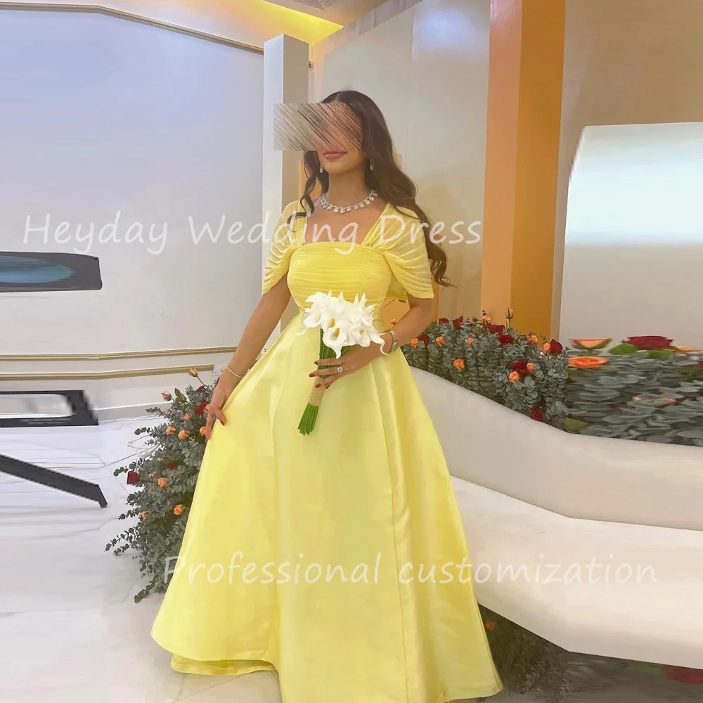 Heyday robes de soirée Dress Customized A-Line Satin Sexy Ruched Square Neckline Short Sleeves Evening Dresses Special Occasions
Heyday robes de soirée Dress Customized A-Line Satin Sexy Ruched Square Neckline Short Sleeves Evening Dresses Special Occasions