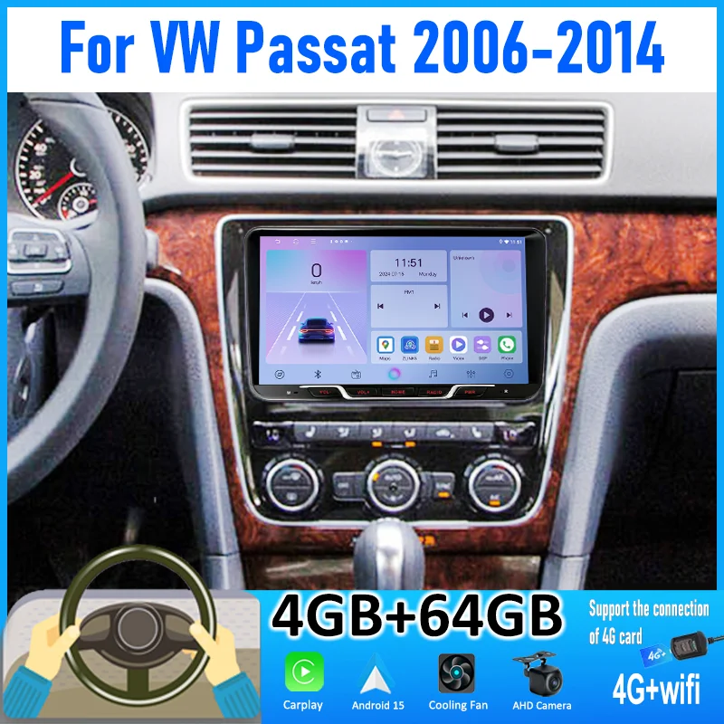 9'' 4+64GB For VW Passat 2006-2014 Car Radio Android 15 Auto Support Wireless Apple Carplay 4G+WIFI 2DIN Rear Camera FM BT
9'' 4+64GB For VW Passat 2006-2014 Car Radio Android 15 Auto Support Wireless Apple Carplay 4G+WIFI 2DIN Rear Camera FM BT