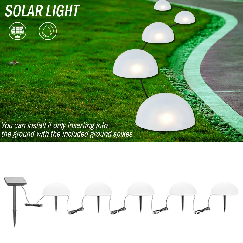 5 In 1 Solar Light Ground Garden Lawn Lamp White Light Half Ball Shaped Light Waterproof For Pathway Lawn Courtyard Landscape
5 In 1 Solar Light Ground Garden Lawn Lamp White Light Half Ball Shaped Light Waterproof For Pathway Lawn Courtyard Landscape