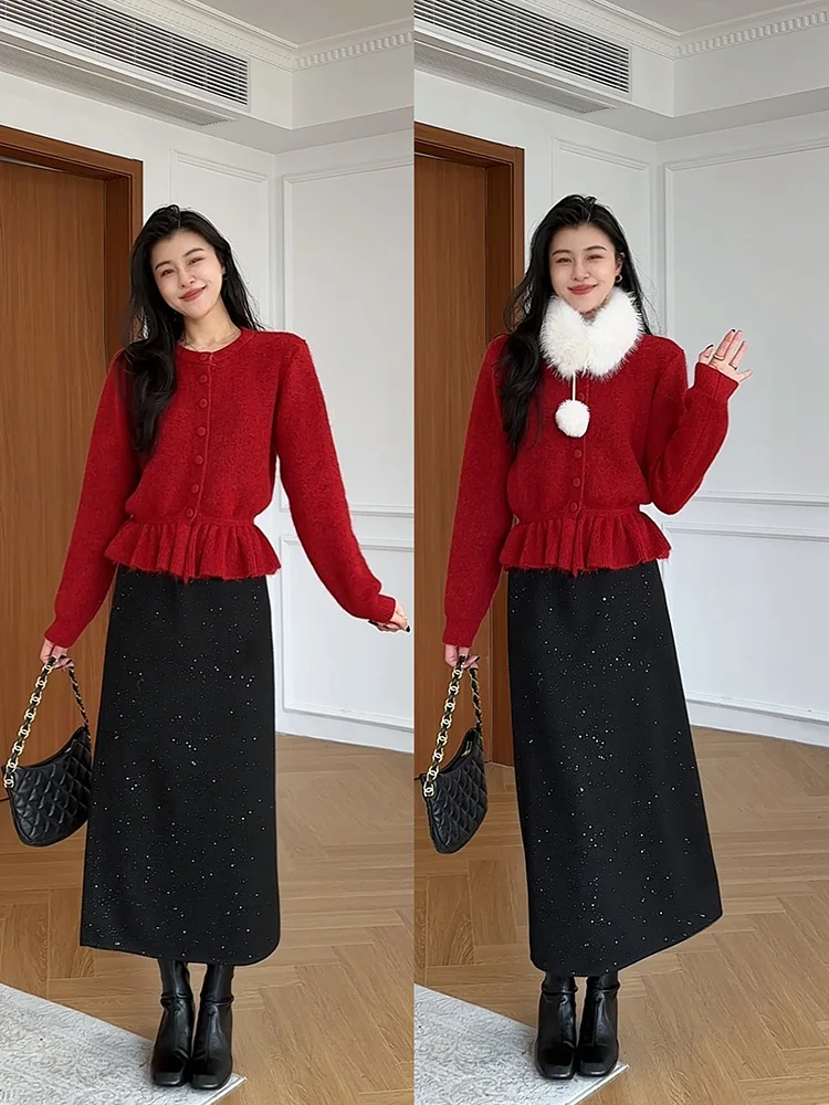 Cisas Snow House Red Sweater Women's Casual Sle round Ne Long Sve Thiened Furry Netie Korean Design Aosphere
Cisas Snow House Red Sweater Women's Casual Sle round Ne Long Sve Thiened Furry Netie Korean Design Aosphere