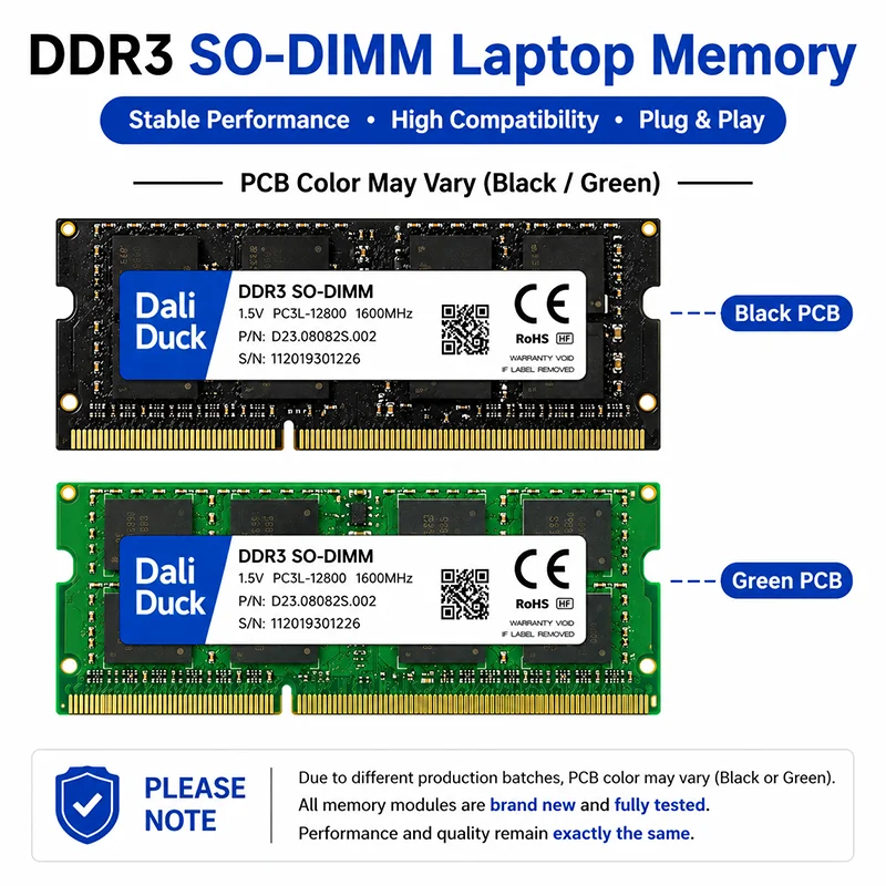 Память DaliDuck DDR3L RAM 4 ГБ/8 ГБ 1333 МГц/1600 МГц PC3L 10600S/12800S 204Pin 1.35V SODIMM для ноутбуков
Память DaliDuck DDR3L RAM 4 ГБ/8 ГБ 1333 МГц/1600 МГц PC3L 10600S/12800S 204Pin 1.35V SODIMM для ноутбуков