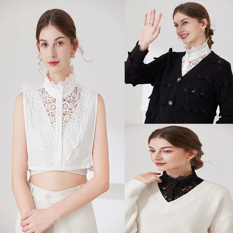 Women Cotton Crystal Fake Collar Blouse Vintage Solid Detachable Shirt Collar False Lapel Blouse Top Women Clothes Accessories
Women Cotton Crystal Fake Collar Blouse Vintage Solid Detachable Shirt Collar False Lapel Blouse Top Women Clothes Accessories