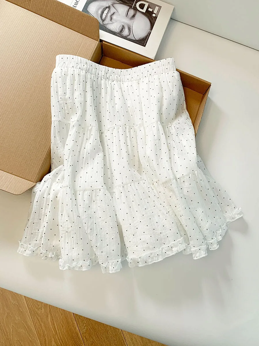 Chic Polka Dot Cake Skirt Women's Skirt Korean Style High Waist Elastic Waist A-Line Skirt for Young Ladies Summer Fashion
Chic Polka Dot Cake Skirt Women's Skirt Korean Style High Waist Elastic Waist A-Line Skirt for Young Ladies Summer Fashion