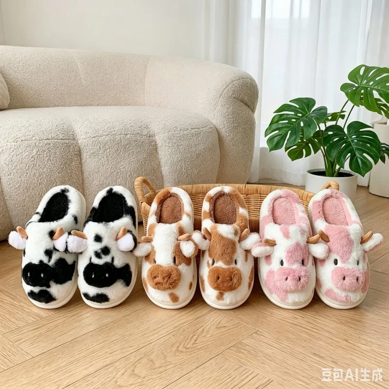 Winter New Style Plush Women's Cotton Slippers, Cute Ox-style, Warm, Home Slippers, Soft Bottom, Anti-slip, Comfortable Slippers
Winter New Style Plush Women's Cotton Slippers, Cute Ox-style, Warm, Home Slippers, Soft Bottom, Anti-slip, Comfortable Slippers