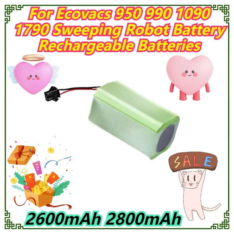 2600mAh 2800mAh For Ecovacs 950 990 1090 1790 Sweeping Robot Battery Rechargeable Batteries
2600mAh 2800mAh For Ecovacs 950 990 1090 1790 Sweeping Robot Battery Rechargeable Batteries