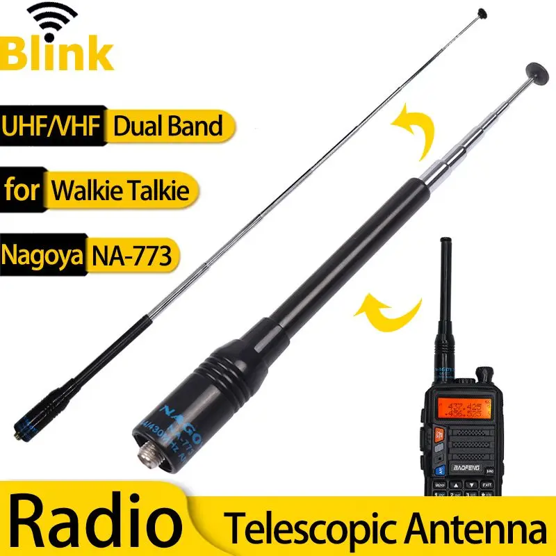 Портативная телескопическая антенна UHF/VHF, двухсторонняя радиоантенна для YAESU BaoFeng TONGFA TYT Walkie Talkie Nagoya NA-773 SMA-Female
Портативная телескопическая антенна UHF/VHF, двухсторонняя радиоантенна для YAESU BaoFeng TONGFA TYT Walkie Talkie Nagoya NA-773 SMA-Female