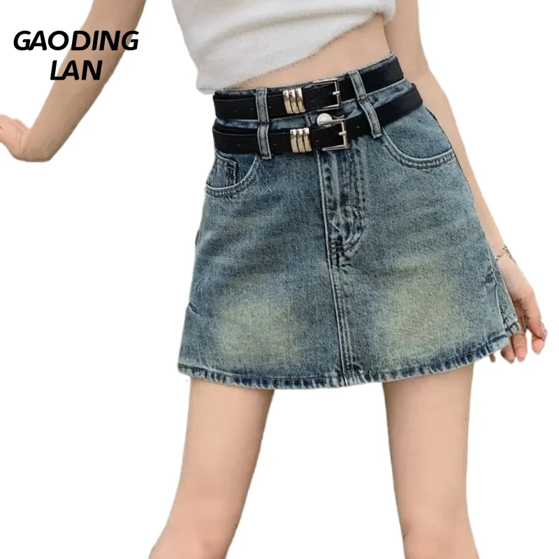 GAODINGLAN Vintage Blue Women Short Denim Skirts Street High Waist A Line Summer Skirt Female Slim Fit Sexy Mini Jeans Skirt
GAODINGLAN Vintage Blue Women Short Denim Skirts Street High Waist A Line Summer Skirt Female Slim Fit Sexy Mini Jeans Skirt