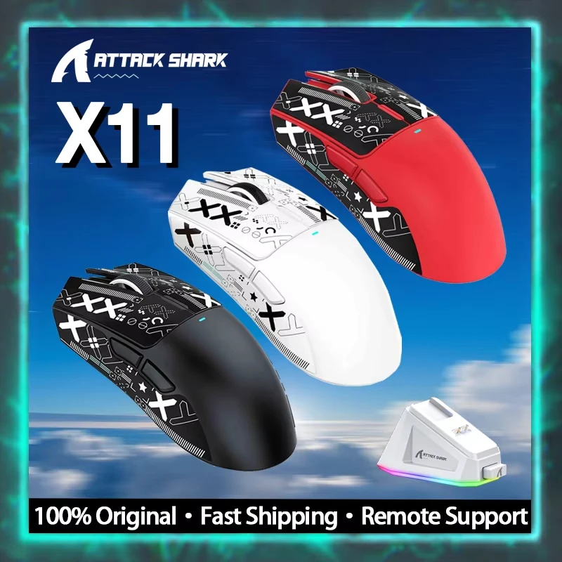 Attack Shark X11 Wireless Gaming Mouse e-Sport 1K Polling Rate PAW3311Optical Sensor High DPI Performance Customized Microswitch
Attack Shark X11 Wireless Gaming Mouse e-Sport 1K Polling Rate PAW3311Optical Sensor High DPI Performance Customized Microswitch