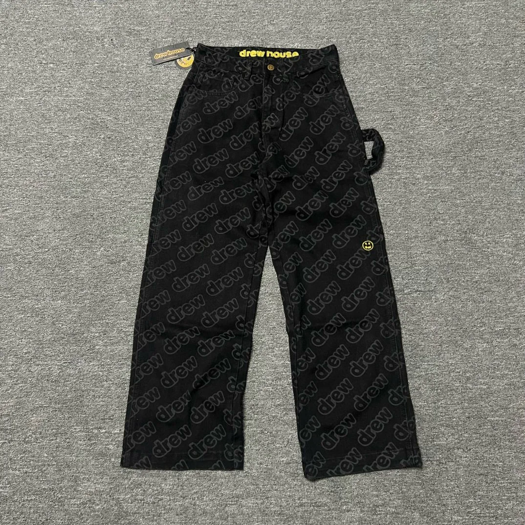 Drew House New Drew House smiley letter full print workwear straight jeans for men and women casual ropa hombre
Drew House New Drew House smiley letter full print workwear straight jeans for men and women casual ropa hombre