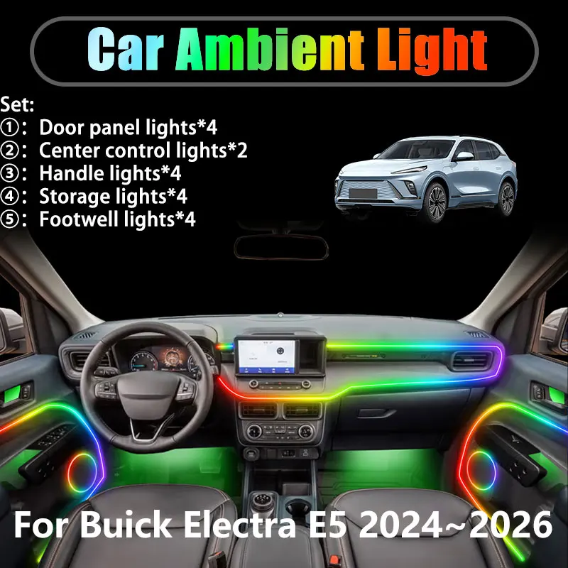 Для Buick Electra E5 2024 2025 2026 2/18 в 1 Автомобильное окружающее освещение Светодиодные внутренние светодиодные фонари багажника USB RGB Ensemble Streamer Parts
Для Buick Electra E5 2024 2025 2026 2/18 в 1 Автомобильное окружающее освещение Светодиодные внутренние светодиодные фонари багажника USB RGB Ensemble Streamer Parts