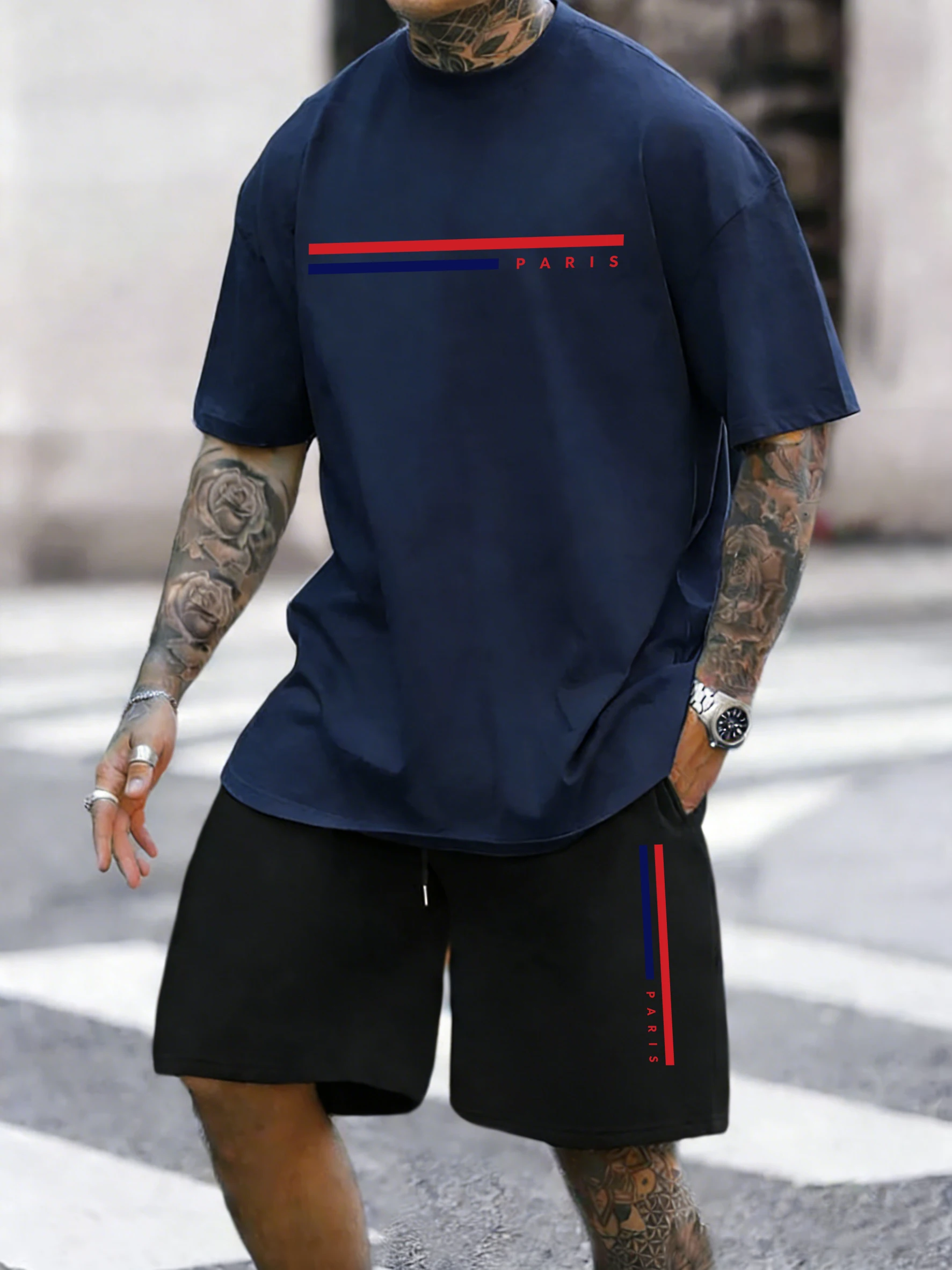 Paris Line Simple Pattern Summer Cotton Fashion Tee Shirts Suits Mens Breathable Casual Short Pants Office Beach Streetwear
Paris Line Simple Pattern Summer Cotton Fashion Tee Shirts Suits Mens Breathable Casual Short Pants Office Beach Streetwear